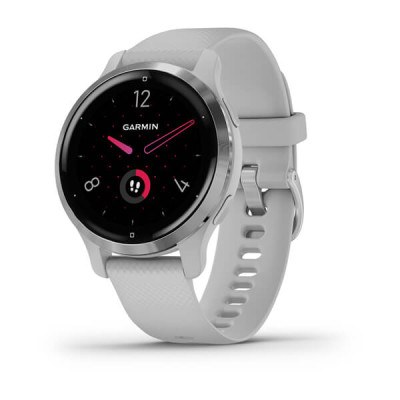 Garmin Venu 2S Silver Bezel with Mist Gray Case and Silicone Band