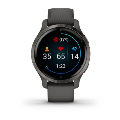 Garmin Venu 2S Slate Bezel with Graphite Case and Silicone Band