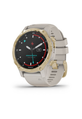 Годинник для дайвінгу Garmin Descent Mk2S Light Gold with Light Sand Silicone Band