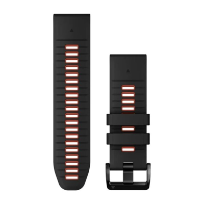 Ремінець Garmin epixPRO (g2), 26mm QuickFit Blk/Fl Red Silcn Band