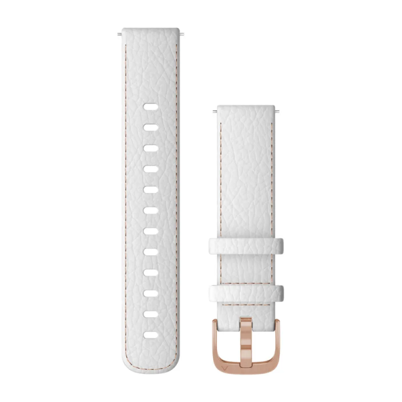 Ремінець Garmin Venu 2S, 18mm Band, Leather, White+Rose Gold Leather Band