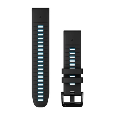 Ремінець Garmin epixPRO (g2), 22mm QuickFit,Blk/CirBlue Silicone Band