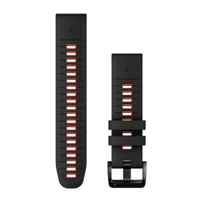Ремінець Garmin epixPRO (g2), 22mm QuickFit Blk/Flm Red Silicone Band