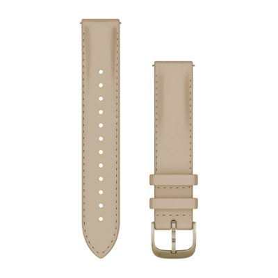 Ремінець Garmin Forerunner Venu Venu Sq Vivoactive Vivomove 18mm Band, Light Sand Leather + Cream Gold