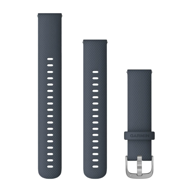 Ремінець Garmin vivomove3S, 18mm, Silicone, Silver, Granite Blue Band