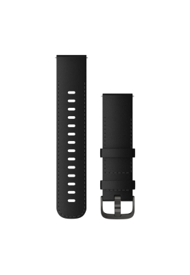 Ремінець Garmin Forerunner Venu Vivoactive 22mm Band, Black Leather + Brushed Slate