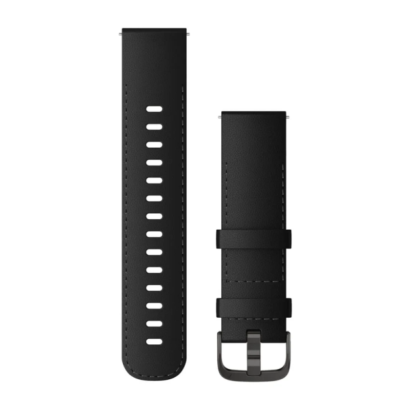 Ремінець Garmin Forerunner Venu Vivoactive 22mm Band, Black Leather + Brushed Slate