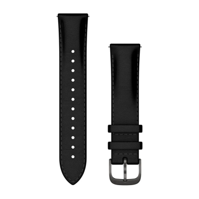 Ремінець Garmin Approach Forerunner Venu Venu Sq Vivoactive Vivomove 20mm Band, Black Leather + Brushed Slate