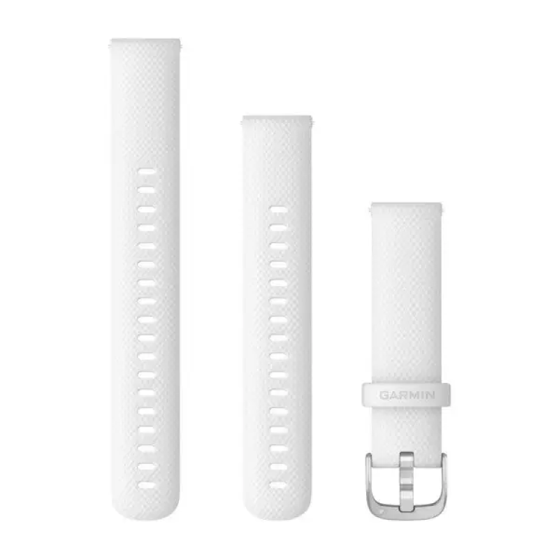 Ремінець Garmin Forerunner Venu Venu Sq Vivoactive Vivomove 18mm Band, White/Silver Band