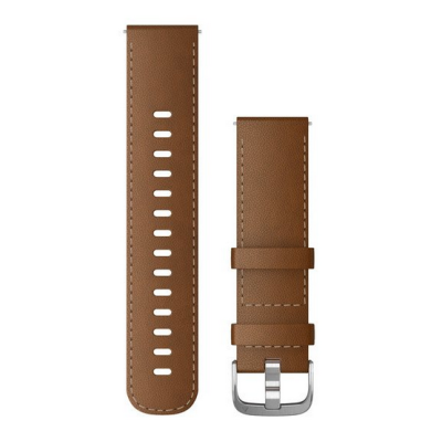 Ремінець Garmin Forerunner Venu Vivoactive 22mm Band, Brown Leather/Silver Leather Band