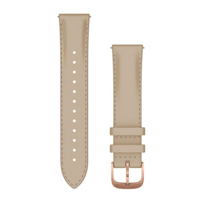 Ремінець Garmin vivomove, Luxe, 20mm, Leather, Rose Gold, Light Sand Leather Band
