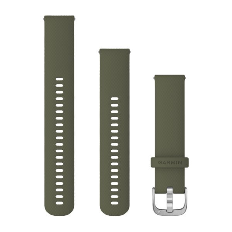 Ремінець Garmin vivomove, Style, 20mm, Silicone, Silver, Moss Band
