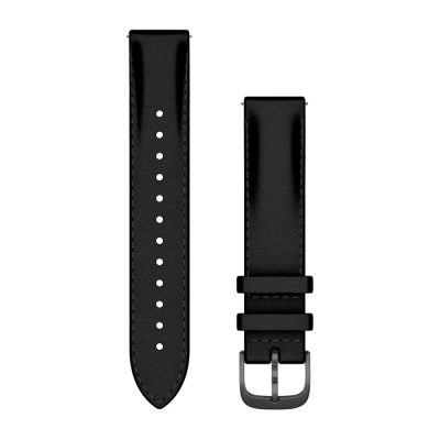 Ремінець Garmin Forerunner Venu Venu Sq Vivoactive Vivomove 18mm Band, Black Leather + Brushed Slate