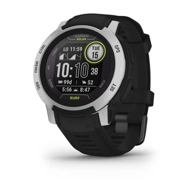 Смарт-годинник Garmin Instinct 2 Solar Surf Edition з чорним силіконовим ремінцем