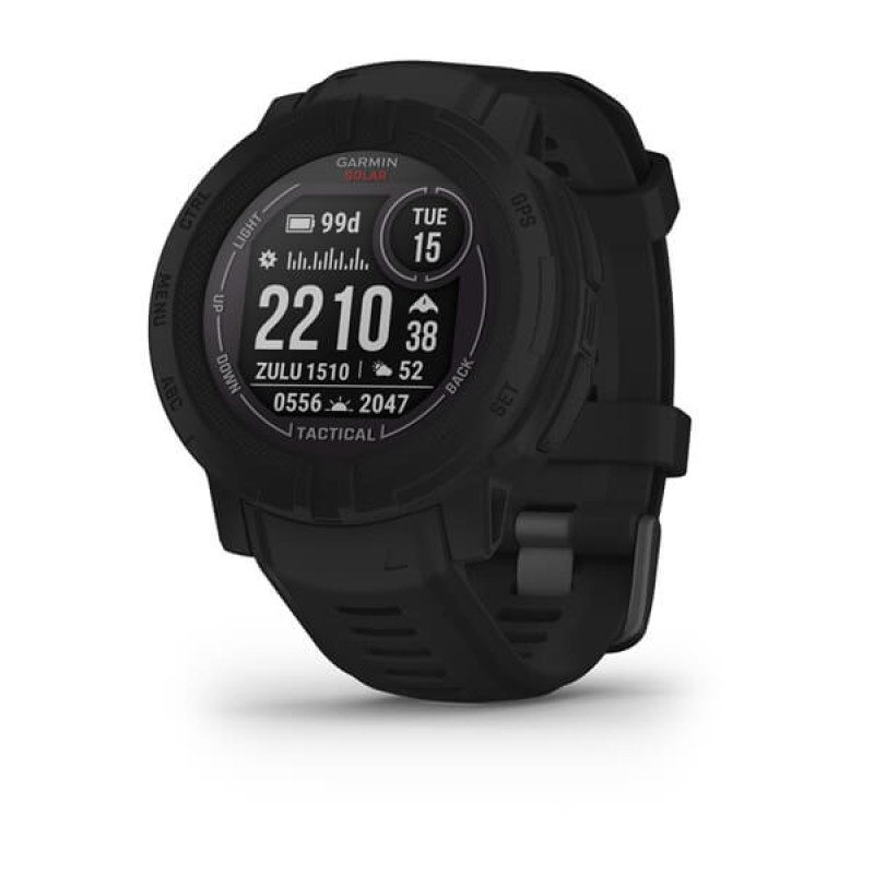 Смарт-годинник Garmin Instinct 2 Solar Tactical Edition з чорним силіконовим ремінцем
