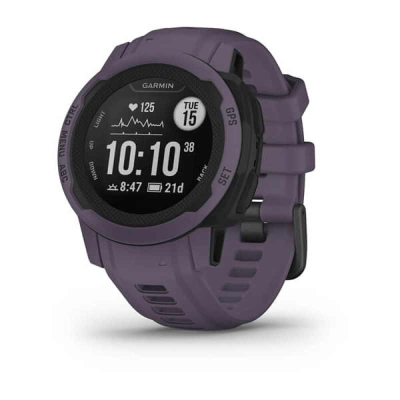 Смарт-годинник Garmin Instinct 2S з фіолетовим силіконовим ремінцем