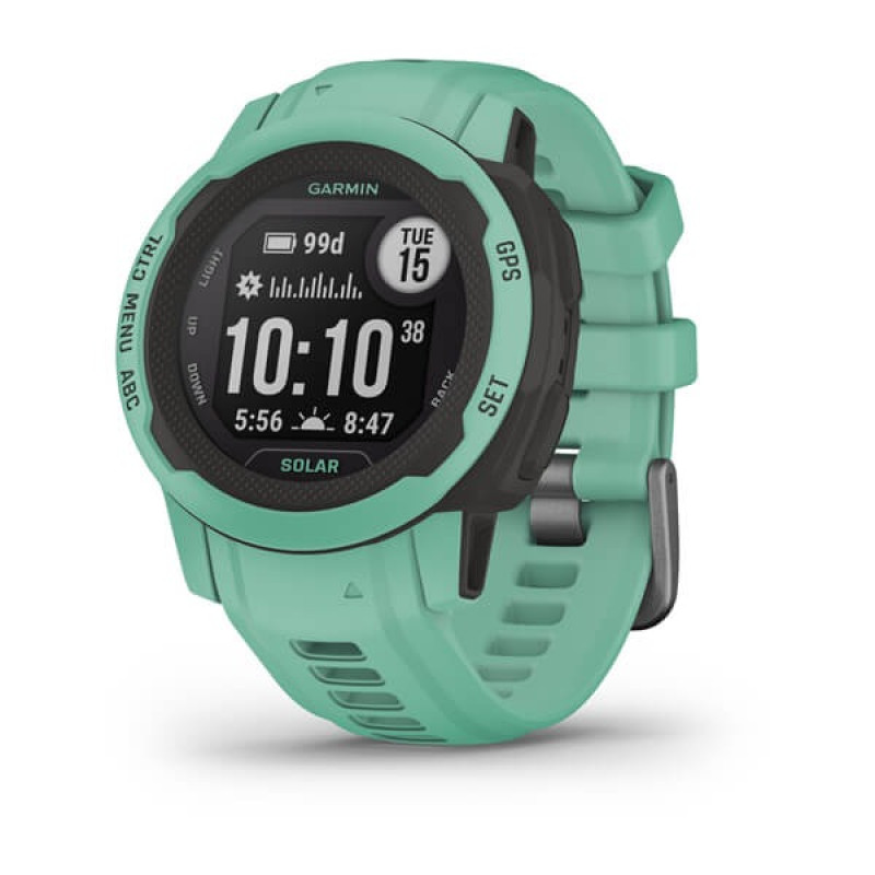 Смарт-годинник Garmin Instinct 2S Solar з блакитним силіконовим ремінцем