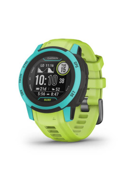 Смарт-годинник Garmin Instinct 2S Surf Edition з салатовим силіконовим ремінцем
