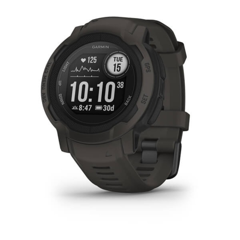 Смарт-годинник Garmin Instinct 2 з силіконовим ремінцем кольору графіт