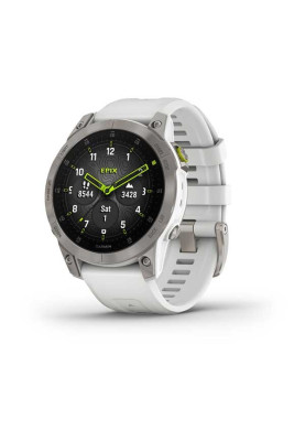 Смарт-годинник Epix 2 Sapphire білий титановий з білим силіконовим ремінцем
