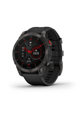 Смарт-годинник Epix 2 Sapphire чорний титановий з чорним силіконовим ремінцем