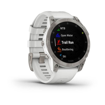 Смарт-годинник Epix 2 Sapphire білий титановий з білим силіконовим ремінцем