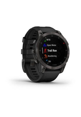 Смарт-годинник Epix 2 Sapphire чорний титановий з чорним силіконовим ремінцем