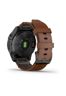 Смарт-годинник Epix 2 Sapphire чорний титановий корпус з каштановим шкіряним та чорним силіконовим ремінцем