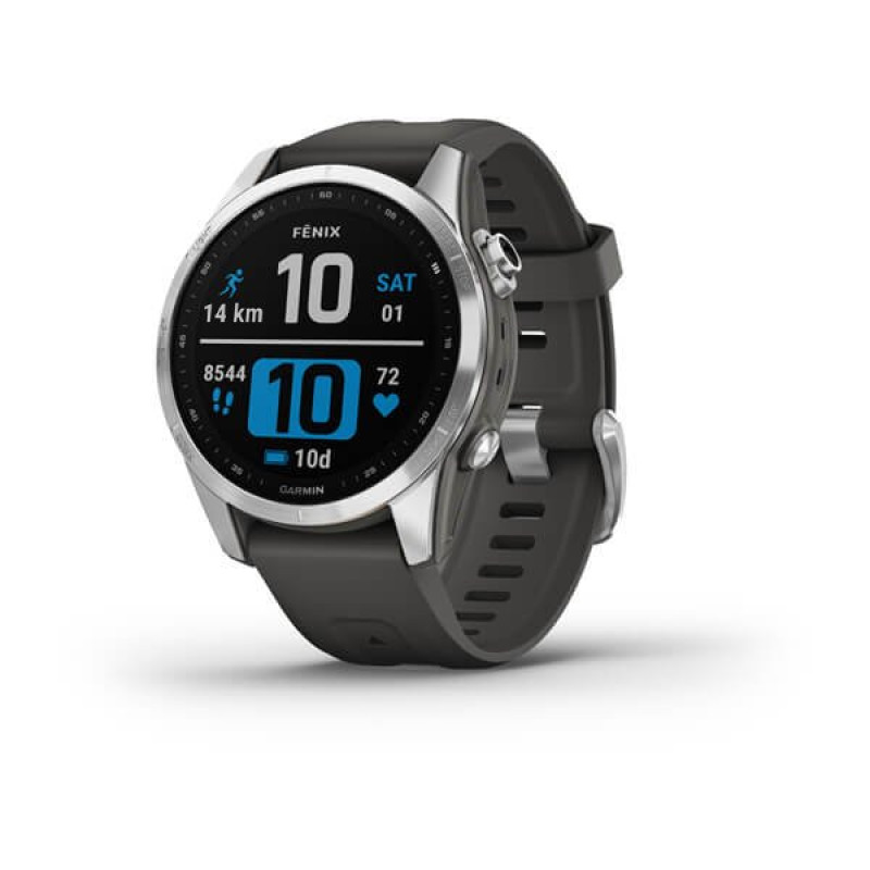 Garmin Fenix 7S Silver with Graphite Band