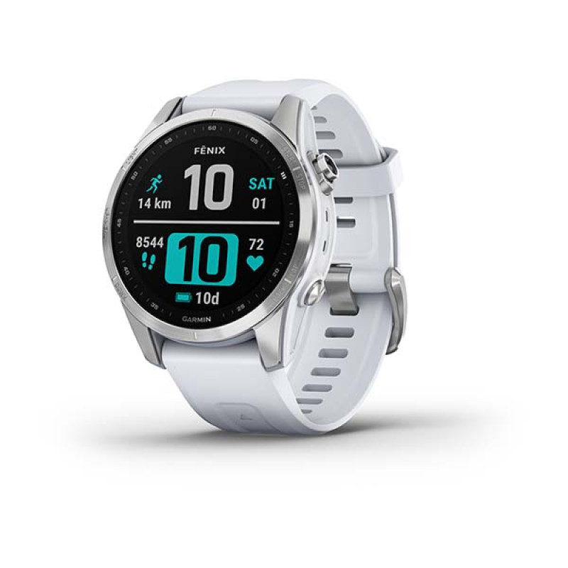 Garmin Fenix 7S Silver with Whitestone Band