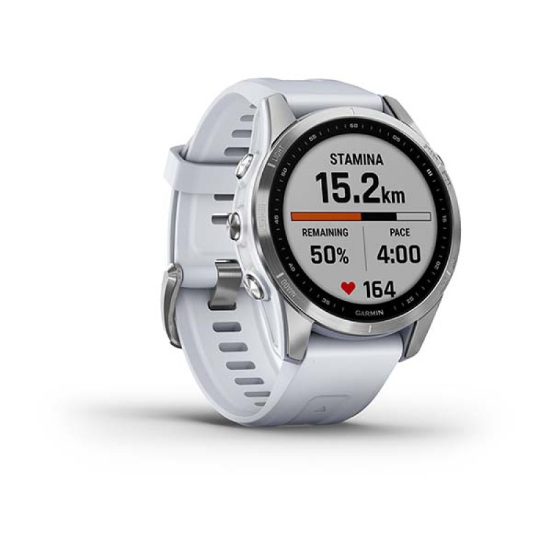 Garmin Fenix 7S Silver with Whitestone Band