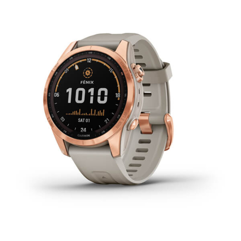 Garmin Fenix 7S Solar Rose Gold with Light Sand Band