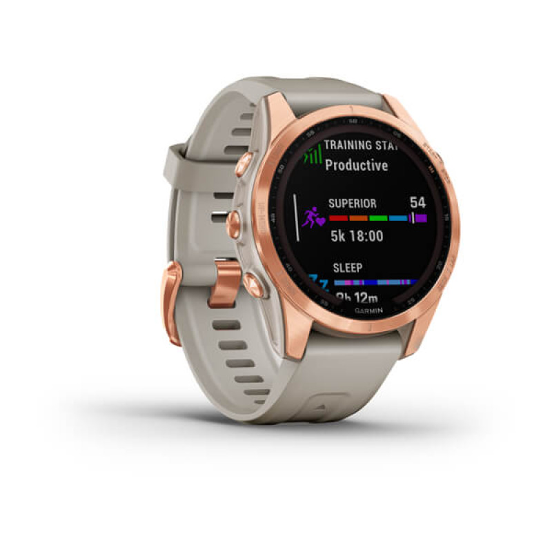 Garmin Fenix 7S Solar Rose Gold with Light Sand Band