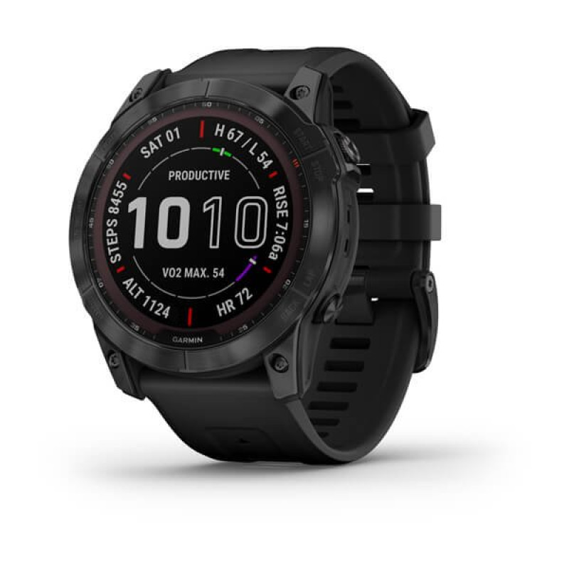 Garmin Fenix 7X Sapphire Solar Black DLC Titanium with Black Band