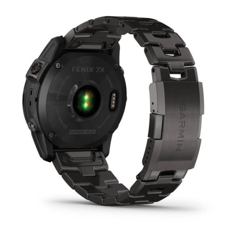 Garmin Fenix 7X,Sapphire Solar Carbon Gray DLC Titanium with Titanium Band (includes black silicone band)