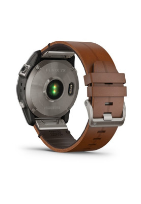 Garmin Fenix 7X,Sapphire Solar Titanium with Chestnut Leather Band (includes graphite silicone band)