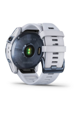 Garmin Fenix 7X Sapphire Solar Mineral Blue DLC Titanium with Whitestone Band