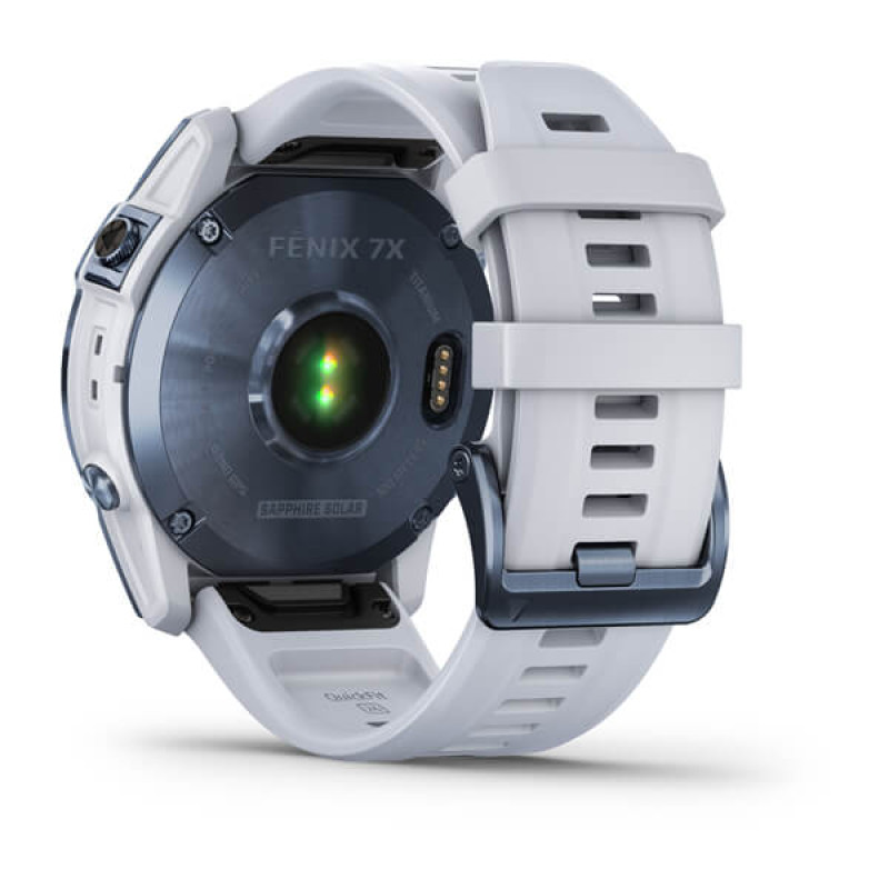 Garmin Fenix 7X Sapphire Solar Mineral Blue DLC Titanium with Whitestone Band