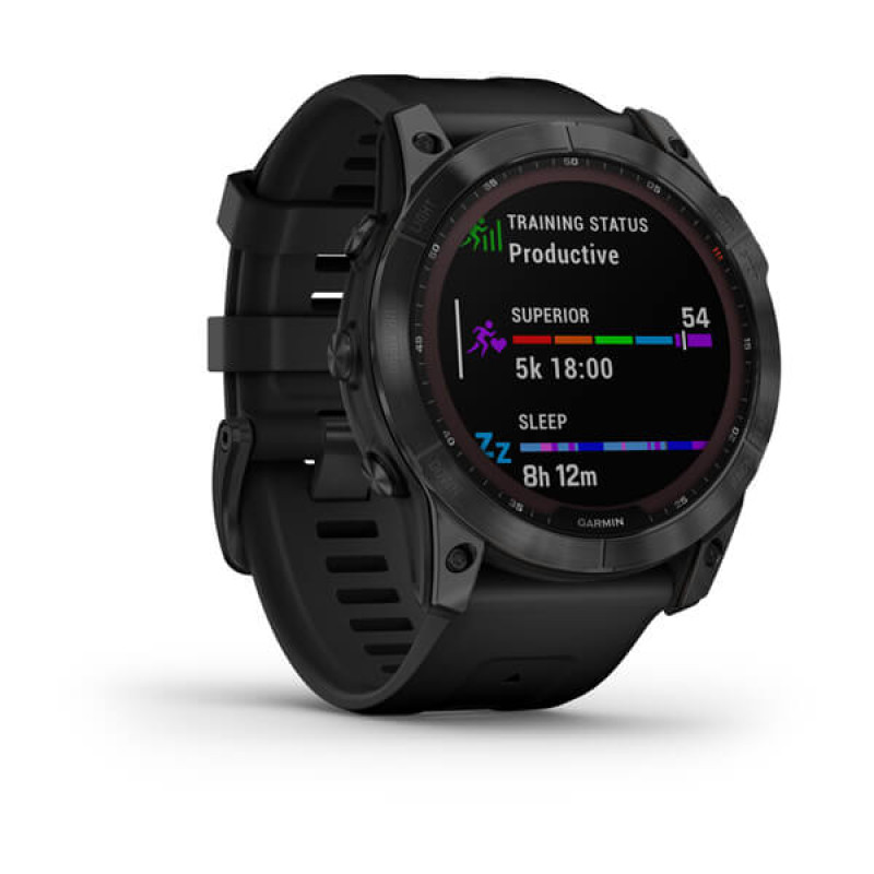 Garmin Fenix 7X Sapphire Solar Black DLC Titanium with Black Band