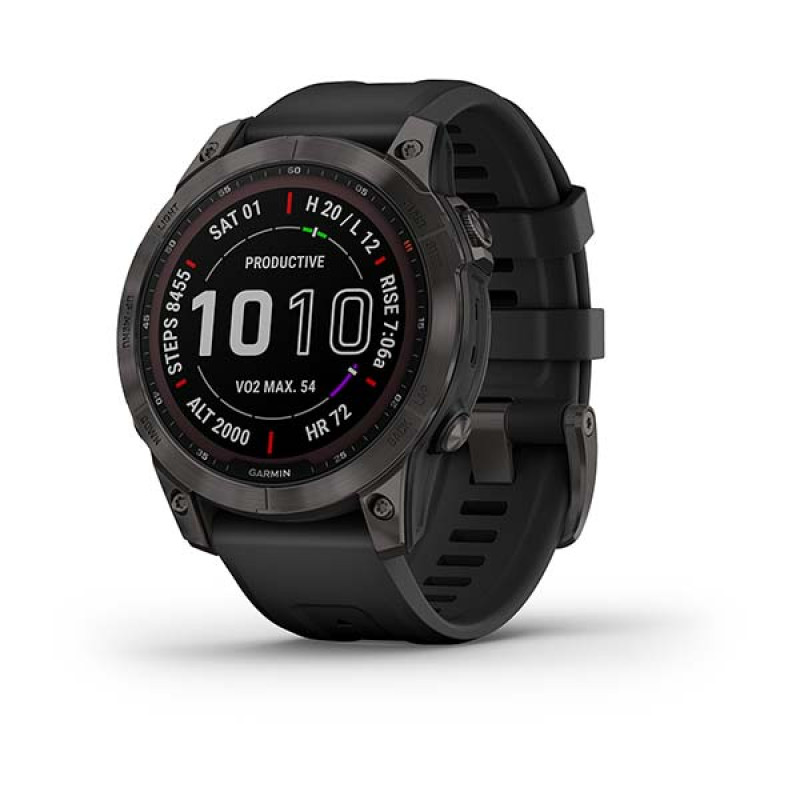 Garmin Fenix 7 Sapphire Solar Black DLC Titanium with Black Band
