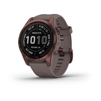 Garmin Fenix 7S Sapphire Solar Dark Bronze Titanium with Shale Gray Band