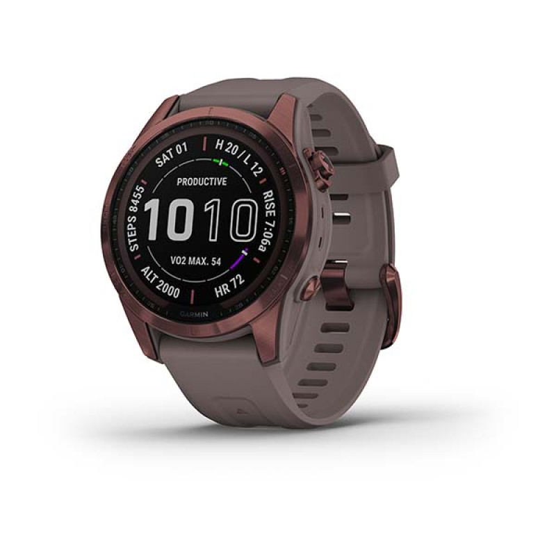Garmin Fenix 7S Sapphire Solar Dark Bronze Titanium with Shale Gray Band