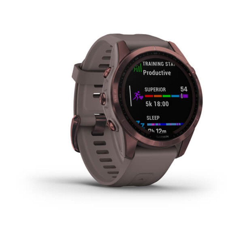 Garmin Fenix 7S Sapphire Solar Dark Bronze Titanium with Shale Gray Band