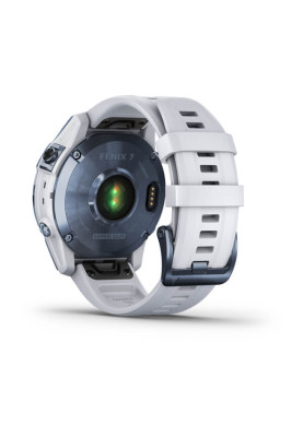 Garmin Fenix 7 Sapphire Solar Mineral Blue DLC Titanium with Whitestone Band