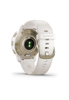 Garmin Venu 2 Plus Cream Gold Stainless Steel Bezel with Ivory Case and Silicone Band