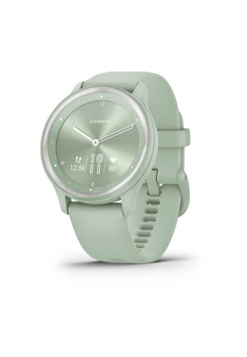 Garmin Vivomove Sport Cool Mint Case and Silicone Band with Silver Accents
