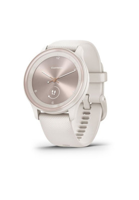 Garmin Vivomove Sport Ivory Case and Silicone Band with Peach Gold Accents