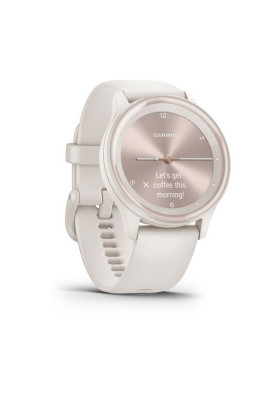 Garmin Vivomove Sport Ivory Case and Silicone Band with Peach Gold Accents