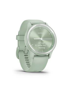 Garmin Vivomove Sport Cool Mint Case and Silicone Band with Silver Accents