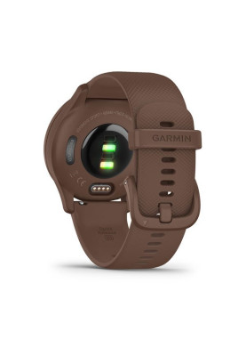 Garmin Vivomove Sport Cocoa Case and Silicone Band with Peach Gold Accents